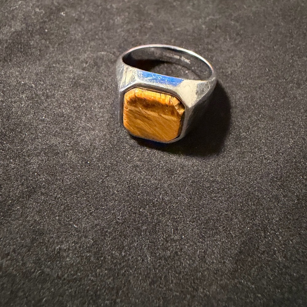 Men’s Stainless Steal and Tiger’s Eye Ring